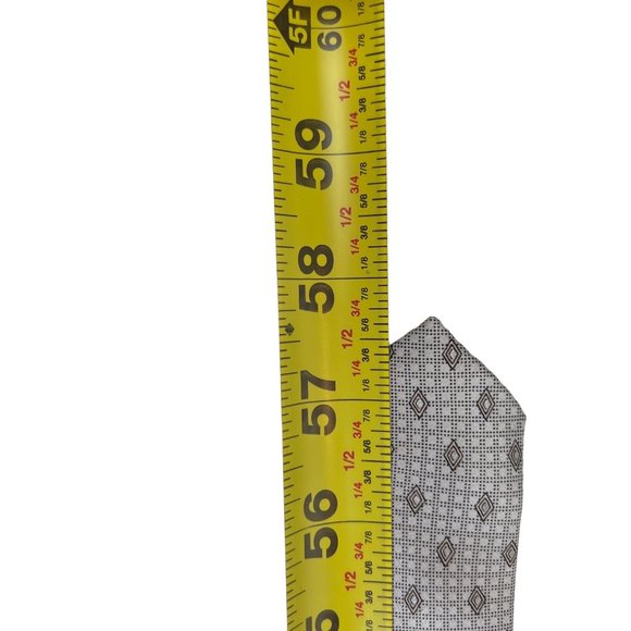 Mario Masotti Mens Silk Necktie Grey Geometric Hand Made Office Gift Fathers Day - Picture 10 of 13